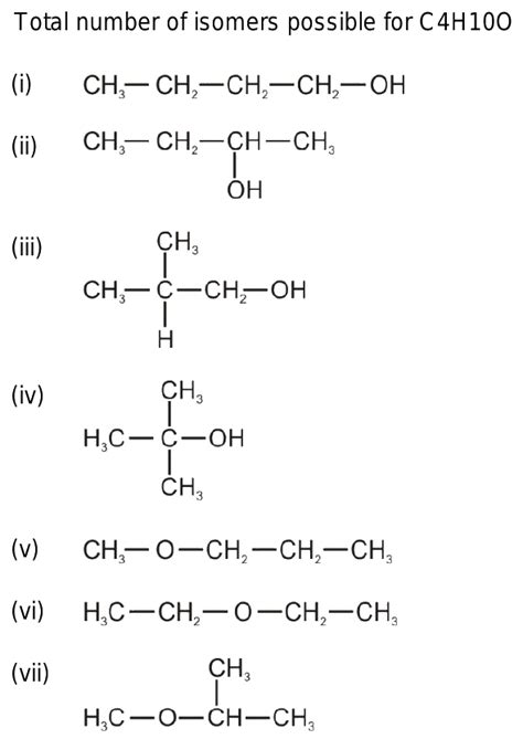 All Isomers Of C4h10o