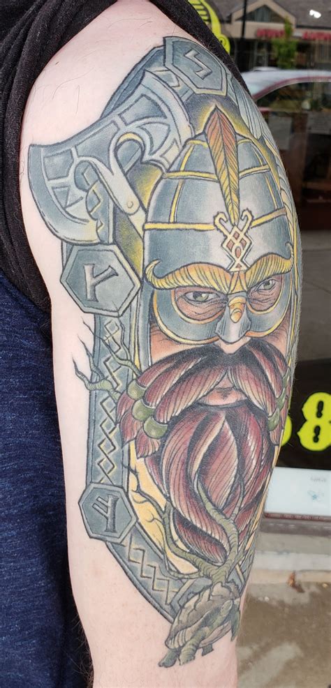 My New Fantasy Dwarven Tattoo Complete With A Couple Hidden References