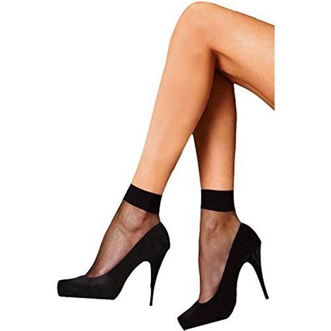 Pretty Legs 15 Denier Sheer Ankle Highs With Comfort Top 4 Pair Pack
