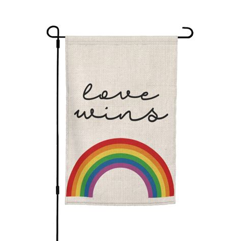 colorlife love wins rainbow garden flag vertical double sided pride gay pride lesbian lgbt