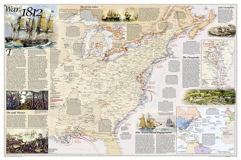 Battles Of The Revolutionary War And War Of 1812 Wall Map By National