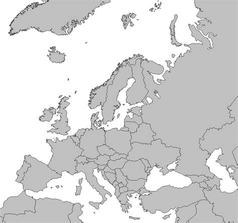 Blank Map Europe Subdivisions