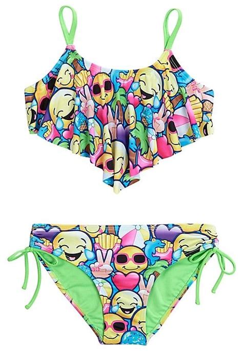 Emoji Flounce Bikini Moos Justice Emoji Clothes Flounce Bikini Swimsuits