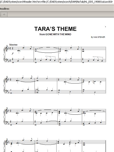 Taras Theme Sheet Music Direct