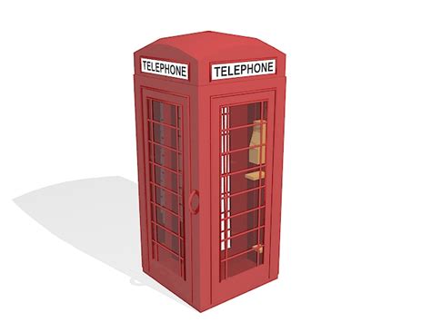 Red Telephone Booth 3d Model 3ds Max Files Free Download Cadnav