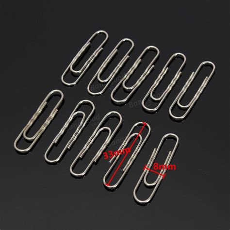 50pcs Metal Silver Wavy Paper Clips Paperclips Clamps Stationery For