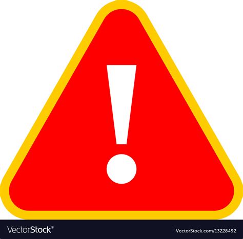 Red Triangle Exclamation Mark Icon Warning Sign Vector Image