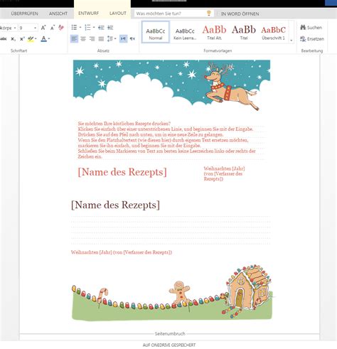 Word processing software for academic, office, or home use. Weihnachtliche Rezeptkarten - Wordvorlage.de