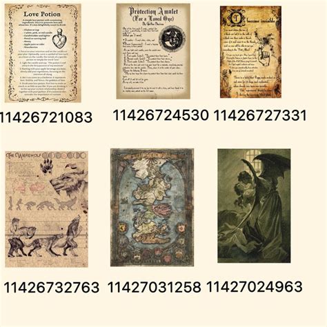 Bloxbrug Vintage Witch Core Id Code Decals Bloxburg Decals Codes