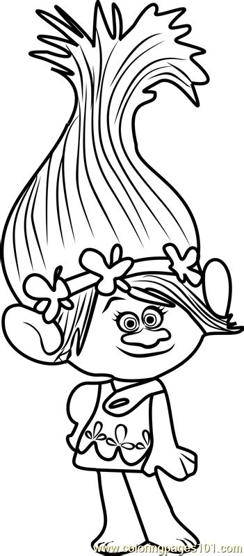 Princess Poppy From Trolls Coloring Page For Kids Free Trolls