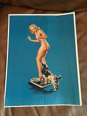 Vintage Gil Elvgren Litho Pin Up Nude Print Louis F Dow By Elvgren U S A Picclick