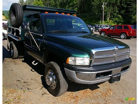 2000 Forest Green Pearl Dodge Ram 3500 Slt Regular Cab Dump Truck