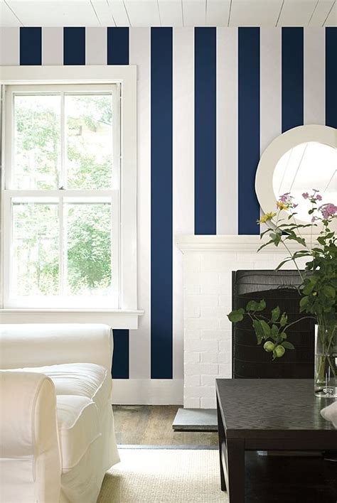 20 Blue And White Striped Wall DECOOMO