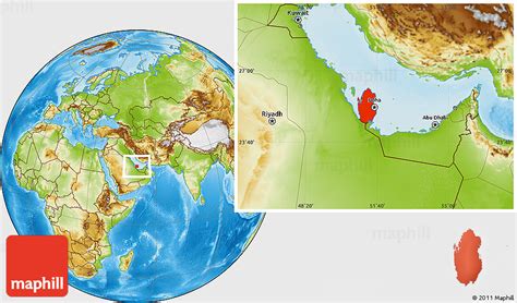 Physical Location Map Of Qatar