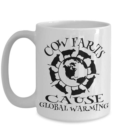 Funny Cow Mug Cow Farts Cause Global Warming Cow Methane Gas Etsy