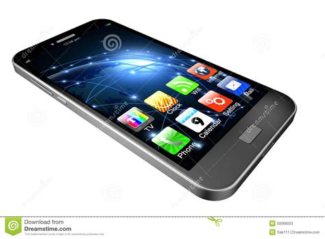 Mobile Phone With Apps On White Backgroundcell Phone
