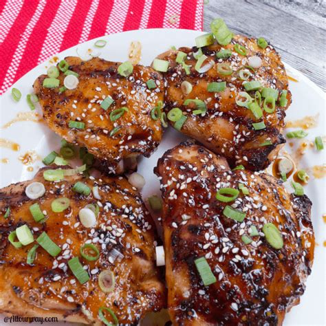 Spicy Asian Flavored Grilled Chicken Thighs