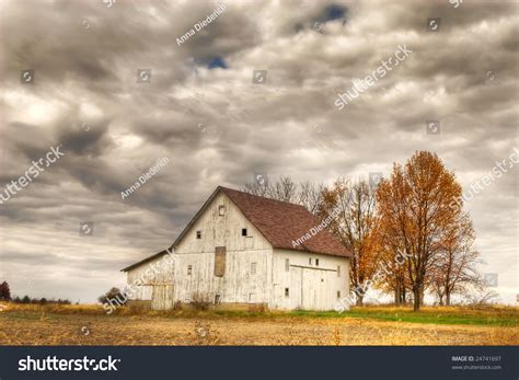 White Barn Autumn Storm Clouds Rolling Stock Photo 24741697 Shutterstock