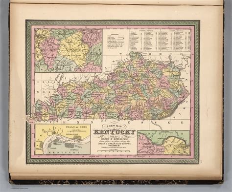 A New Map Of Kentucky With Its Roads And Distances From Place To Place