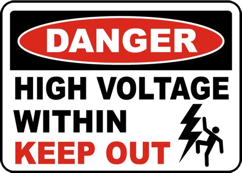 Danger High Voltage Within Keep Out Sign E3278 By