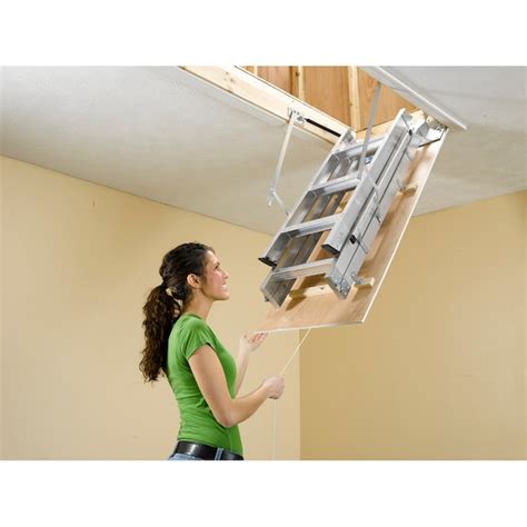 Werner Aluminum Folding Attic Ladder 8 Ft To 10 Ft Rough Opening 225
