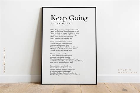 Keep Going Edgar Guest Poem Print Motivational Poster Etsy