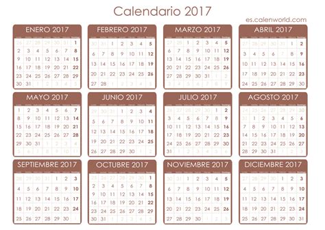 Calendario 2017 Para Imprimir Almanaque 2017 Para Imprimir
