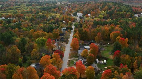 55k Stock Footage Aerial Video Flying Over Small Town Rural Homes