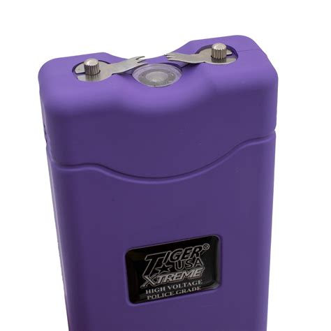 96 Mill Purple Rechargeable Stun Gun And Flash Light Panther Wholesale