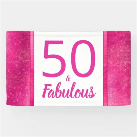50 And Fabulous Hot Pink Chic 50th Birthday Party Banner Uk