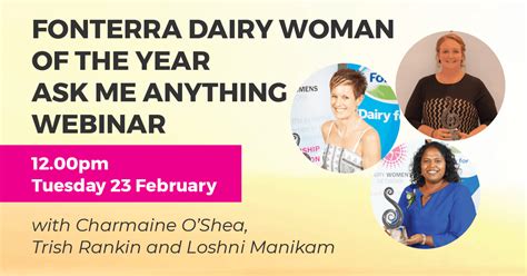 Fonterra Dairy Woman Of The Year Ask Me Anything Webinar Live Dairy