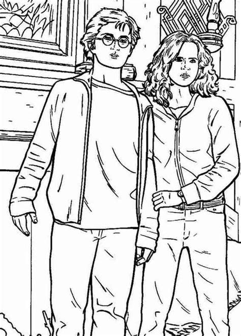 Harry and hermione in danger. Harry Potter and Hermione Granger Coloring Page - NetArt ...