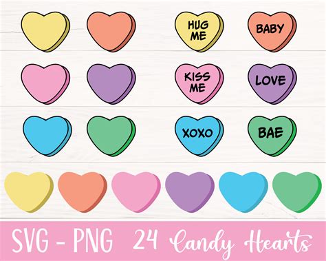 Candy Heart Svg Conversation Hearts Svg Candy Hearts Etsy