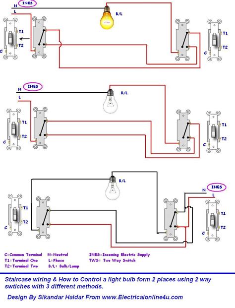 Do Staircase Wiring With 3 Different Methods Electrical Online 4u