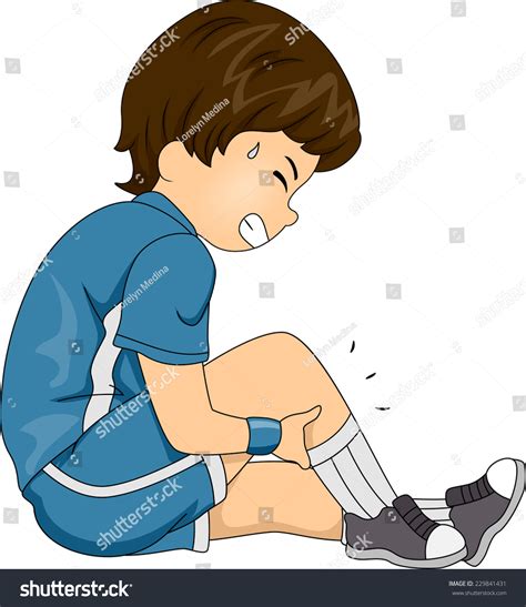 Illustration Featuring Boy Having Leg Cramps เวกเตอร์สต็อก ปลอดค่า