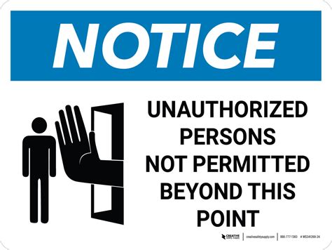 Notice Admittance Unauthorized Persons Not Permitted Landscape With