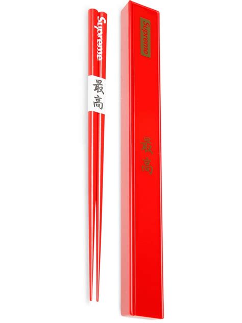 Supreme Logo Chopsticks In Red Modesens
