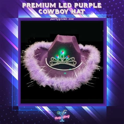 Premium Led Purple Cowboy Hat Cowgirl Hats Cowboy And Cowgirl Light