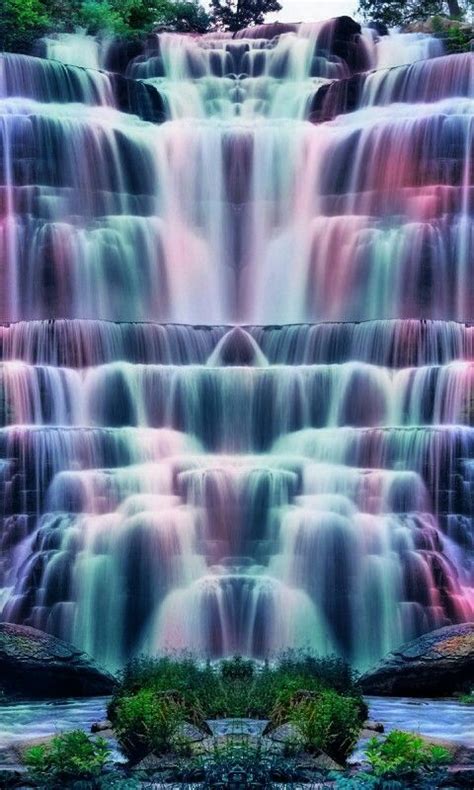 Nature Full Screen Waterfall Rainbow Beautiful Wallpaper Hd Download