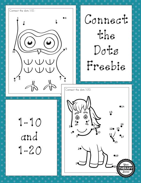 Dot To Dot 1 10 And 1 20 Freebies Your Therapy Source