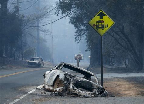 Photos Show Burned Out Vehicles Abandoned On Road In Butte County Town