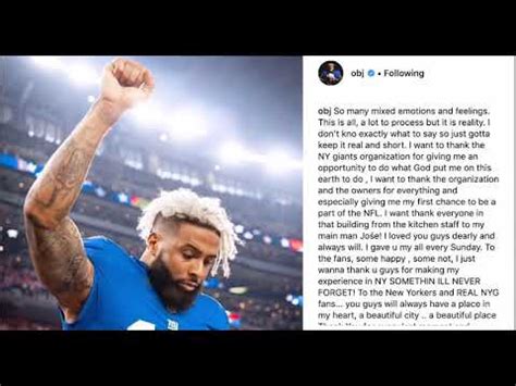 Odell Beckham Jr Sends A Farewell Message To The New York Giants Fans