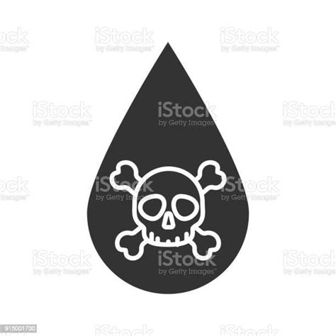 Liquid Drop With Skull And Crossbones Icon Stock Illustration