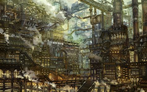 Anime Steampunk City Wallpaper Wallpaper The City Girl Anime Images