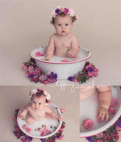 Pour the baking soda into the tub. baby milk bath session | milk bath photos with flowers ...