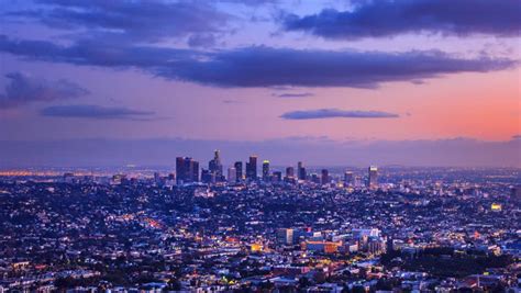 Night Lights In Los Angeles California And Cityscape Image Free