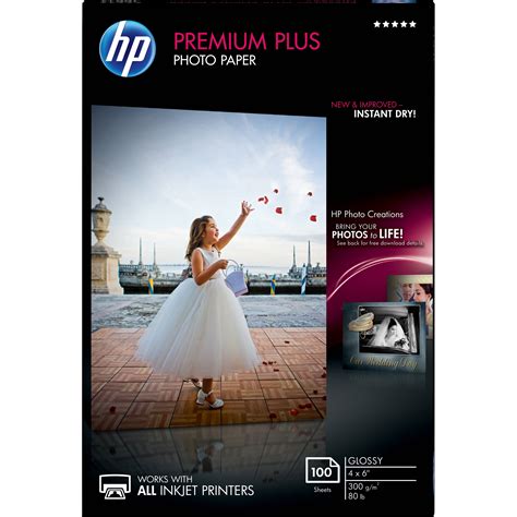 Hp Premium Plus Photo Paper Glossy 100 Sheets 4 X 6 Cr668a