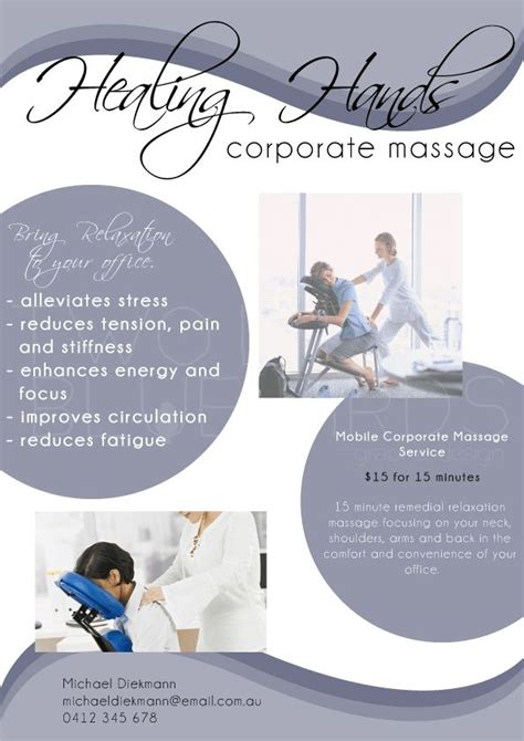 Chair Massage Flyer Templates Massage Therapy Business Corporate Massage Shiatsu Massage
