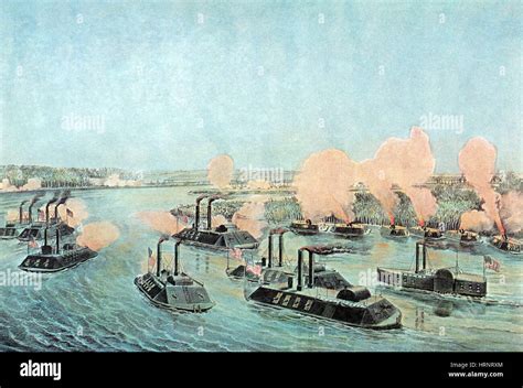 American Civil War Battle Of Island Number Ten 1862 Stock Photo Alamy