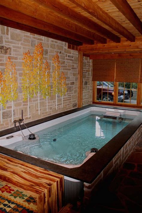 A Beautiful Indoor Swim Spa Installed In A Converted Garage With
